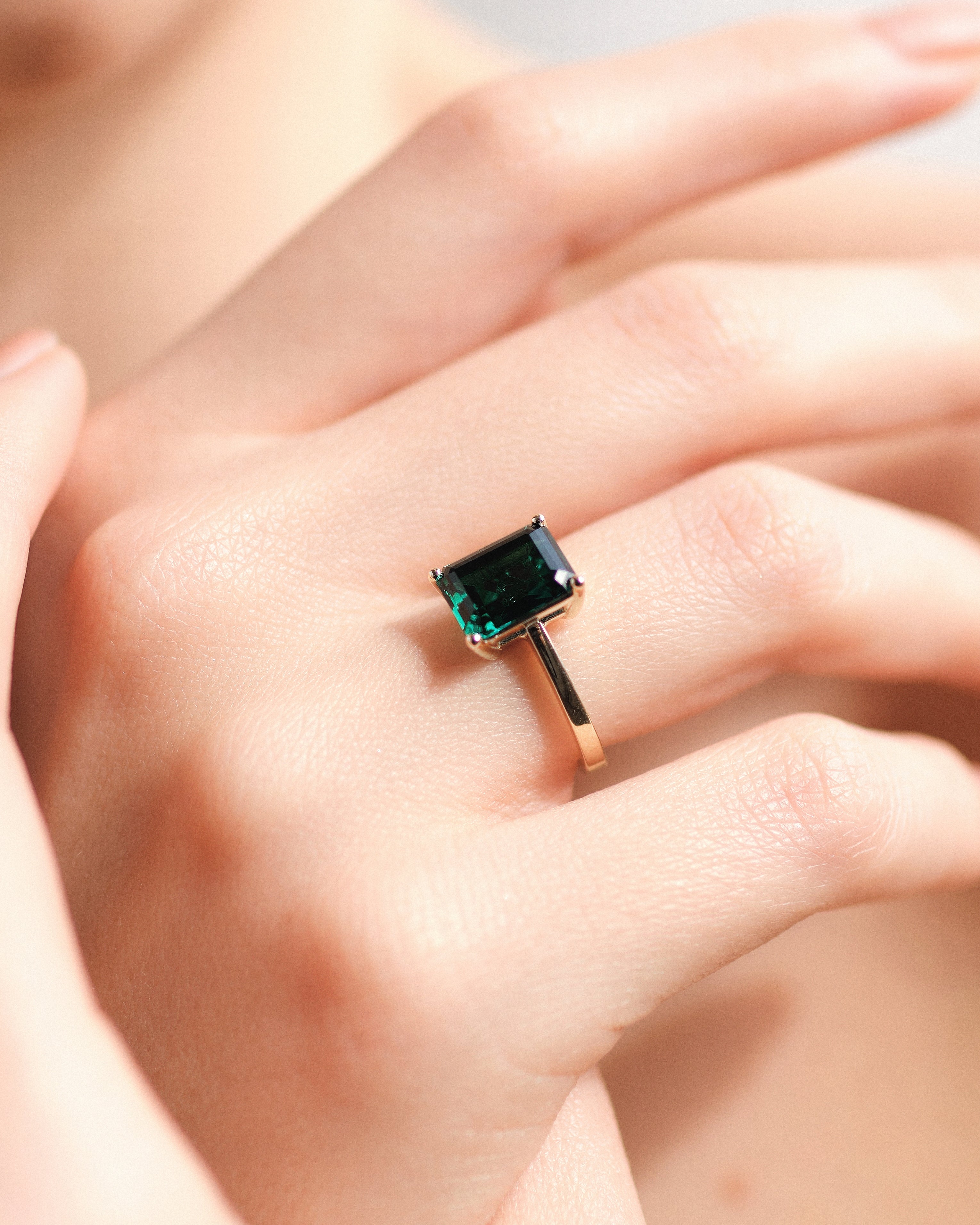 Solitaire Emerald Ring