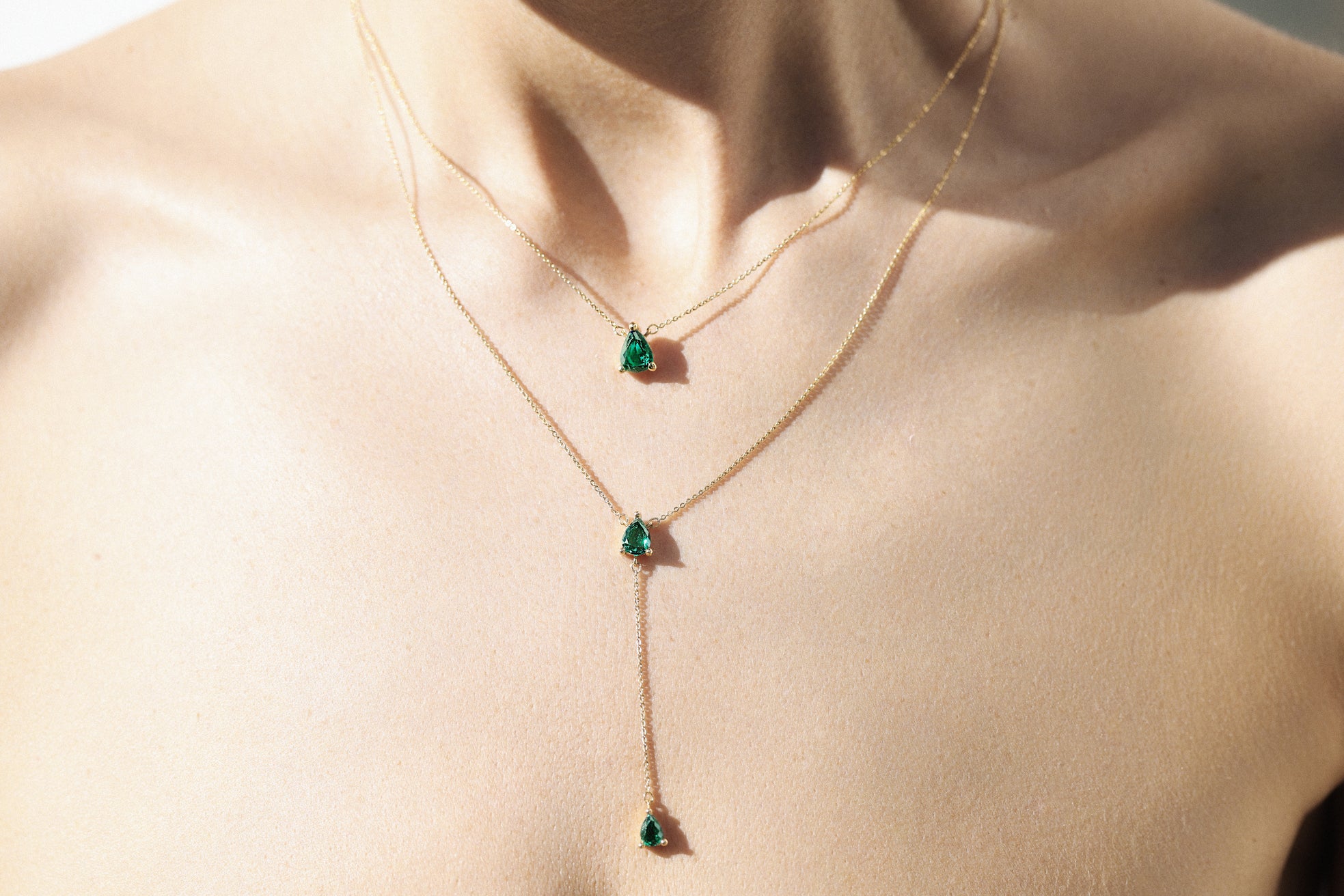 Trio Emeralds Necklace