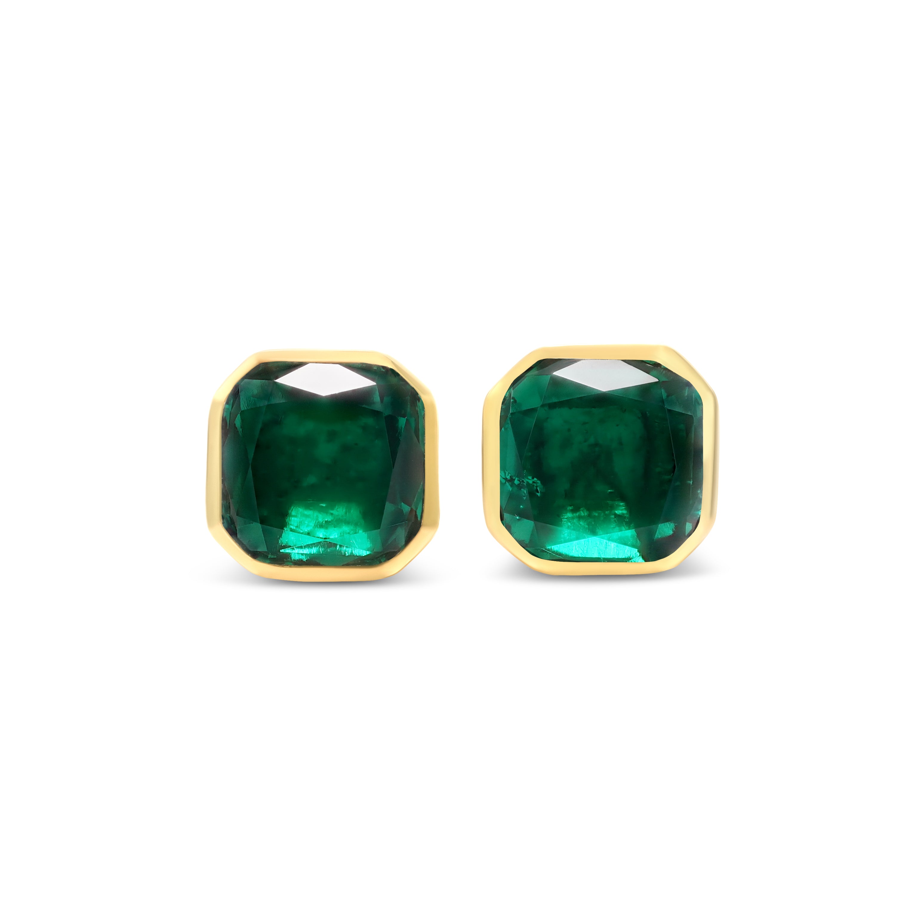 Asscher Emerald Studs