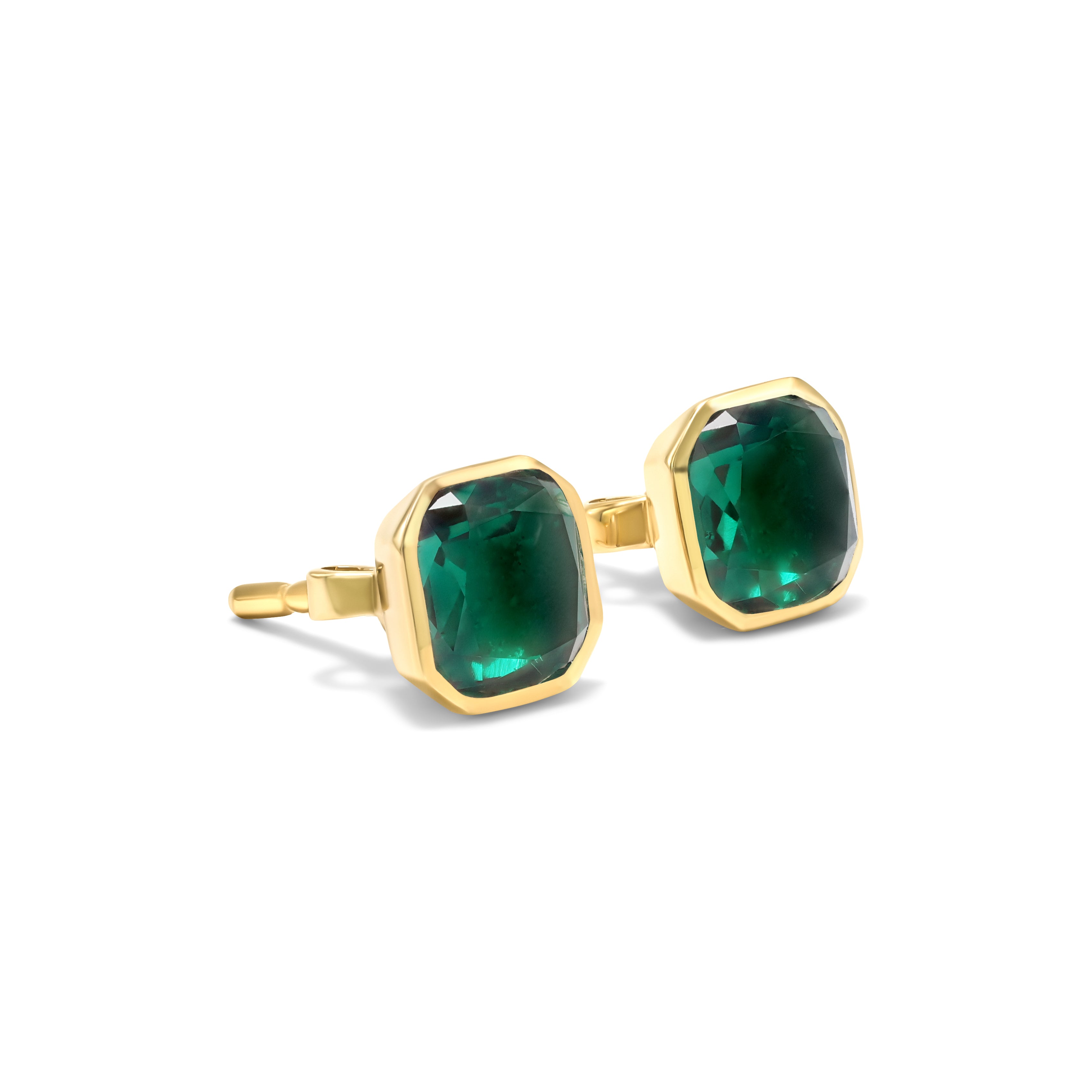 Asscher Emerald Studs